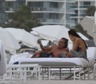 Designer Roberto Cavalli doesn't look like he needs any more sun as he tans in Miami

