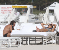 Designer Roberto Cavalli doesn't look like he needs any more sun as he tans in Miami

