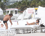 Designer Roberto Cavalli doesn't look like he needs any more sun as he tans in Miami
