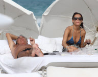 Designer Roberto Cavalli doesn't look like he needs any more sun as he tans in Miami
