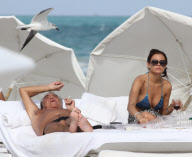 Designer Roberto Cavalli doesn't look like he needs any more sun as he tans in Miami
