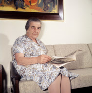 Golda Meir at Home, Jerusalem, Israel - 1971