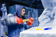 Icesculptors  work at -10 degrees celsius.