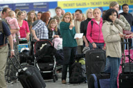 Queues at London Stansted Airport, Essex, Britain  - 21 Aug 2008