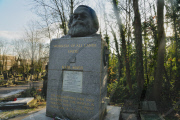 Bust of Karl Marx at his grave in Highgate Cemetery, London - 03 Jan 2010
