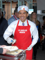 Thanksgiving meal given to the homeless, Los Angeles, America - 24 Nov 2010