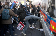 Students demonstrate against higher tuition fees and cuts in University funding, London, Britain - 24 Nov 2010