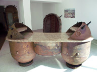 Home furniture and bathroom suites made out of old sea mines by designer Mati Karmin, Tallinn, Estonia - 03 Nov 2010