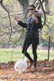 Catherine Zeta-Jones Taking Her Dog for a Walk in Central Park