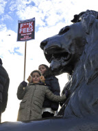 Students demonstrate against higher tuition fees and cuts in University funding, London, Britain - 09 Dec 2010