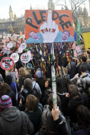 Students demonstrate against higher tuition fees and cuts in University funding, London, Britain - 09 Dec 2010