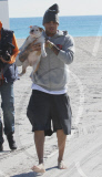 CHRIS BROWN ENJOYED MIAMI BEACHES WITH FRIEND IN THE MORNING