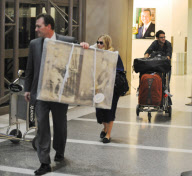 Ashley Olsen Arrives with Justin Bartha and a Piece Art