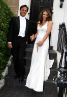 Liz Hurley leaves home for Elton John's Private party, London, Britain - 24 Jun 2010