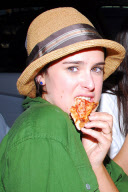 Katharine McPhee and Rumer Willis eating pizza outside the Intuition Store, Los Angeles, America - 27 Aug 2007