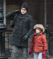 Matthew Broderick walks son James to school