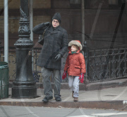 Matthew Broderick walks son James to school