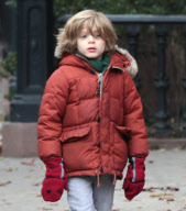 Matthew Broderick walks son James to school