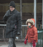 Matthew Broderick walks son James to school