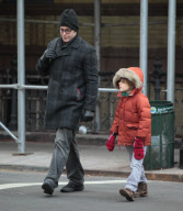 Matthew Broderick walks son James to school