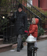 Matthew Broderick walks son James to school
