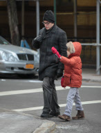Matthew Broderick walks son James to school