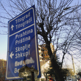 Road sign in different languages