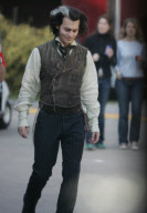 Johnny Depp on the movie set for Sweeney Todd in London, UK