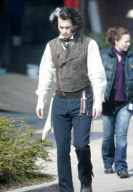 Johnny Depp on the movie set for Sweeney Todd in London, UK