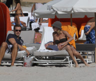 French TV STAR , Claire Chazal in Miami Beach with boyfriend during Christmas vacations