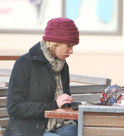 Jaime Pressly Waves Hello