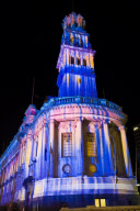 Auckland Town Hall Illuminated by Mike Mizrahi, Auckland, New Zealand - 16 May 2009