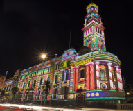 Auckland Town Hall Illuminated by Mike Mizrahi, Auckland, New Zealand - 16 May 2009