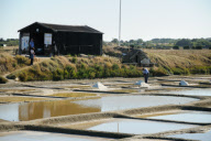 Salt production on the marshes at L'lle d'Olonne, Vendee, France - Sep 2010