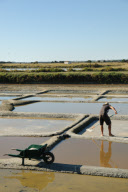 Salt production on the marshes at L'lle d'Olonne, Vendee, France - Sep 2010