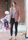 Milla Jovovich and husband Paul W.S. Anderson take daughter Ever Gabo to the Cold Water Park in Beverly Hills, Los Angeles, America - 12 Jan 2010