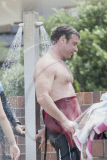 Liev Schreiber taking Surfing Lessons at Bondi Beach