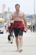 Liev Schreiber taking Surfing Lessons at Bondi Beach