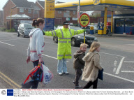 Nuneaton 'lollipop Lady' Beverley Kingston. Beverley Is A Campaigner For Having Camera's Fitted Into Lollipop Ladies Hats To Catch Speeding Motorists. ...pix Brian Bould With Story