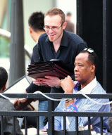 Conrad Murrary Seen Holding Sponge Bob Square Pants in Santa Monica