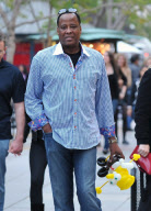 Conrad Murrary Seen Holding Sponge Bob Square Pants in Santa Monica