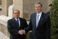 Italian Prime Minister Silvio Berlusconi receives Danilo Turk , President of Republic of Slovenia in Palazzo Madama, Rome, Italy - 18 Jan 2011