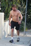 *EXCLUSIVE* Shia LaBeouf goes for a Shirtless Run