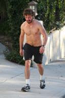 *EXCLUSIVE* Shia LaBeouf goes for a Shirtless Run