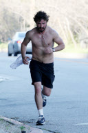 *EXCLUSIVE* Shia LaBeouf goes for a Shirtless Run