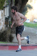 *EXCLUSIVE* Shia LaBeouf goes for a Shirtless Run