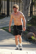 *EXCLUSIVE* Shia LaBeouf goes for a Shirtless Run
