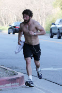 *EXCLUSIVE* Shia LaBeouf goes for a Shirtless Run