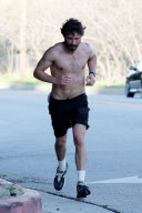 *EXCLUSIVE* Shia LaBeouf goes for a Shirtless Run