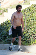 *EXCLUSIVE* Shia LaBeouf goes for a Shirtless Run